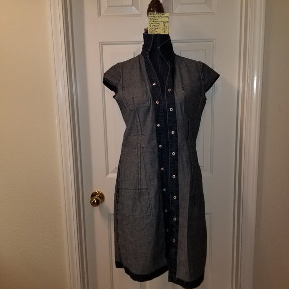 SYMMER DRESS NWT Stylish, Upscale Liz Claiborne Blue Denim - Picture 10 of 16